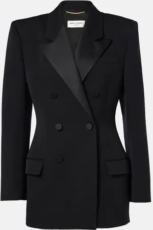 Saint Laurent Wool grain de poudre tuxedo jacket