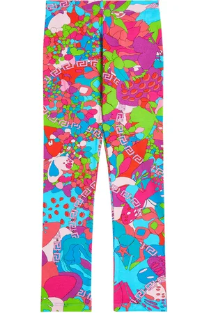 VERSACE Printed cotton-blend leggings