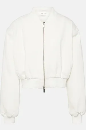 The Frankie Shop Micky cropped denim bomber jacket