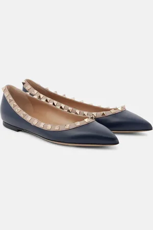 VALENTINO GARAVANI Rockstud leather ballet flats