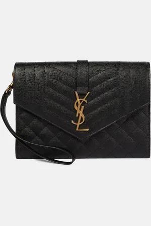 Saint Laurent Envelope matelassÃ© leather clutch