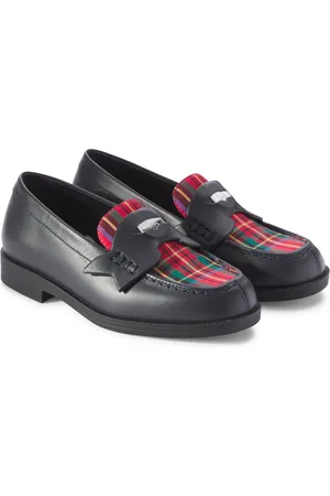 Christian Louboutin Mini Penny checked leather penny loafers