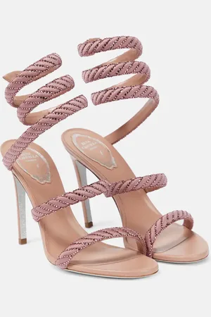 RENE CAOVILLA Cleo embellished satin sandals
