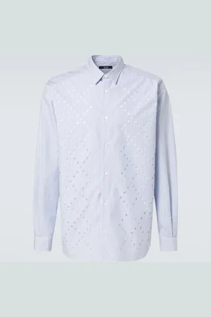 Comme des Garçons Striped cotton-blend poplin shirt