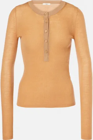 Chloé Ribbed-knit wool Henley shirt