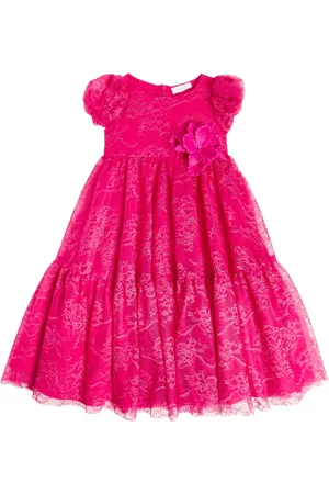 MONNALISA Embellished puff-sleeve dress