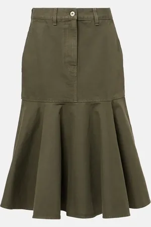 Loewe Cotton twill midi skirt