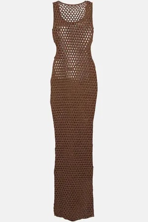 SIR Aline cutout crochet midi dress