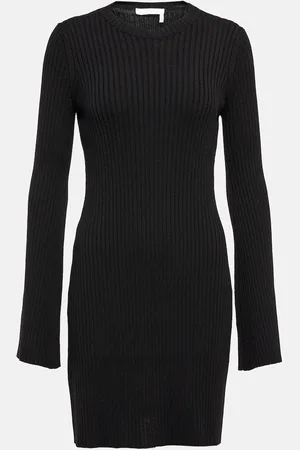 Chloé Ribbed-knit wool and cashmere dress