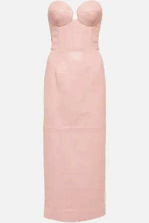MAGDA BUTRYM Leather bustier midi dress