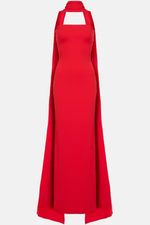 Solace Ainhoa scarf-detail crÃªpe gown