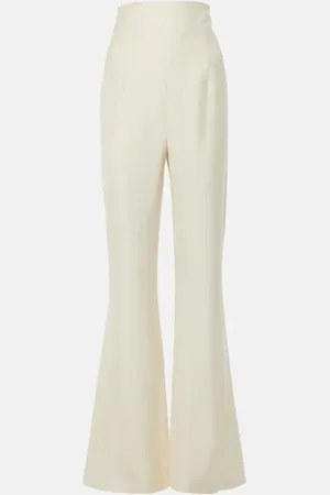 GALVAN High-rise satin flared pants