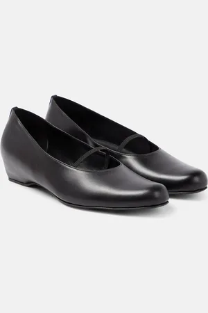 The Row Marion leather ballet flats