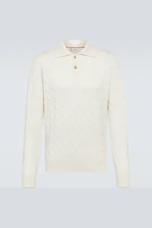 Brunello Cucinelli Cable-knit cashmere polo sweater