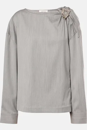 JACQUES WEI Embellished wool blouse