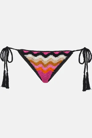 ANNA KOSTUROVA Striped cotton bikini bottoms
