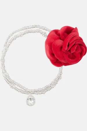 MAGDA BUTRYM Floral-appliquÃ© embellished necklace