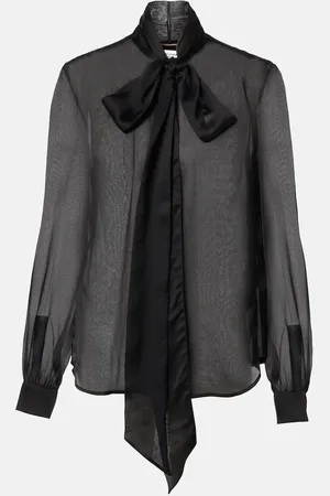 Saint Laurent Bow-detail silk blouse
