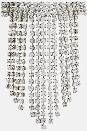 Alessandra Rich Crystal-embellished fringe necklace