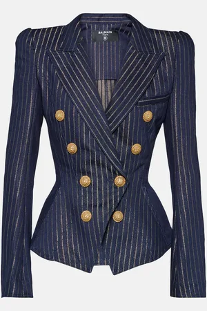 Balmain LurexÂ® pinstripe denim blazer