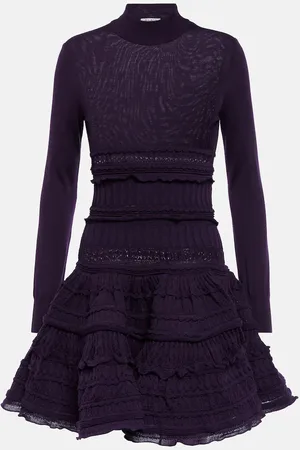 Alaïa Ruffle virgin wool minidress