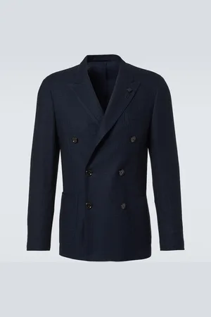 LARDINI Double-breasted cotton blazer