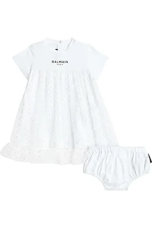 Balmain Polka-dot jersey and tulle dress and bloomers set