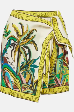 ALÉMAIS Day Dream printed linen wrap skirt