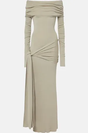 AYA MUSE Kora off-shoulder silk-blend maxi dress