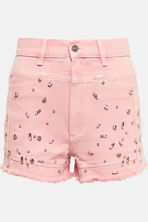 XU ZHI Crystal-embellished denim shorts