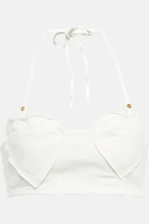 BLUMARINE Embellished cotton crop top