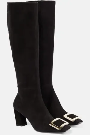 Roger Vivier Belle Vivier suede knee-high boots