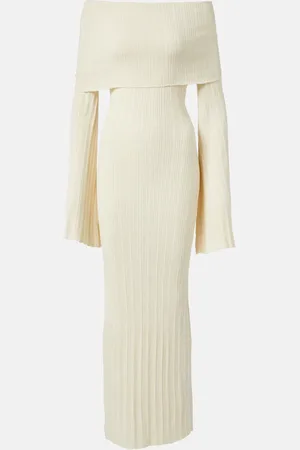 AYA MUSE Off-shoulder linen-blend maxi dress