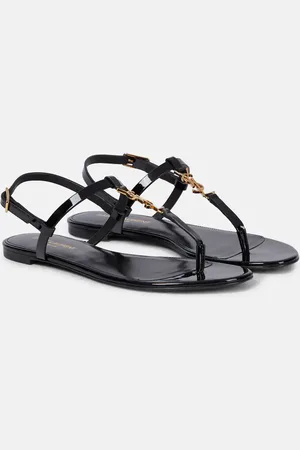Saint Laurent Cassandra patent leather thong sandals