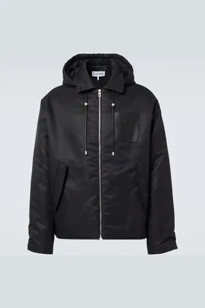 Loewe Hooded leather-trimmed jacket