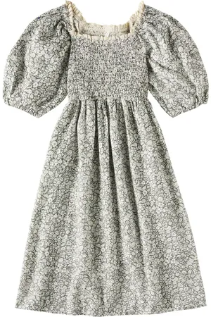 Rylee + Cru Della balloon-sleeve linen-blend dress