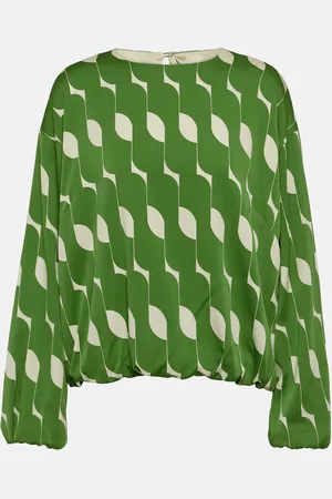 DRIES VAN NOTEN Printed silk-blend midi dress