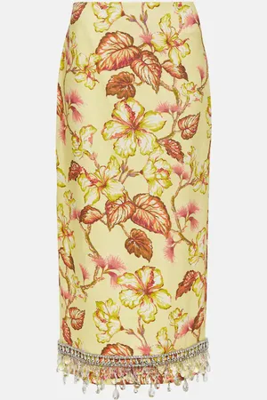 ZIMMERMANN Matchmaker embellished linen midi skirt