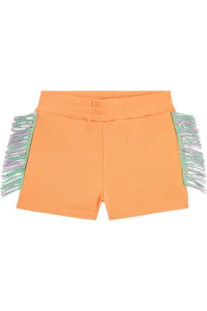 Stella McCartney Fringed cotton jersey shorts