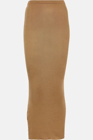 Prada High-rise silk midi skirt