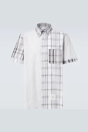 Thom Browne Striped patchwork cotton shirt