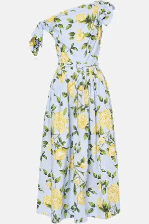 Oscar de la Renta Floral cotton-blend poplin midi dress