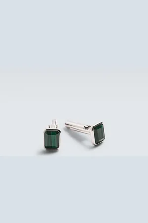 Mateo Sterling cufflinks with malachites