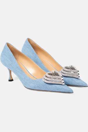 Mach & Mach Triple Heart 60 denim pumps