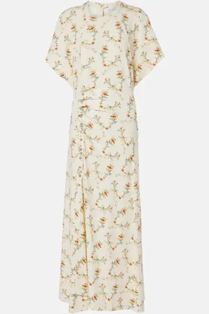 Paco rabanne Floral gathered midi dress
