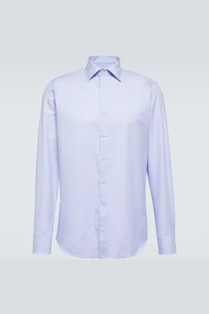 CANALI Striped cotton poplin shirt