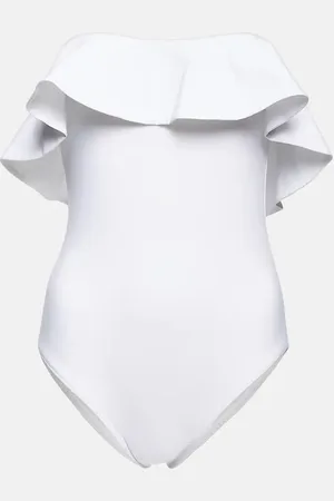 Karla Colletto Ruffle-trimmed off-shoulder swimsuit