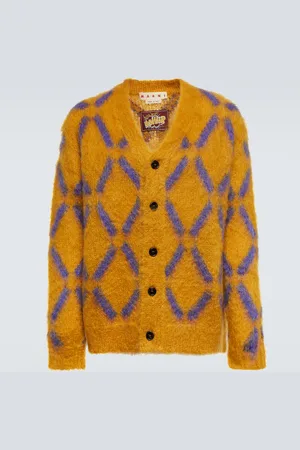 Marni Intarsia mohair-blend cardigan
