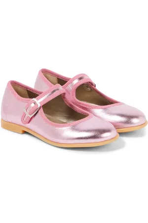 PèPè Metallic leather ballet flats
