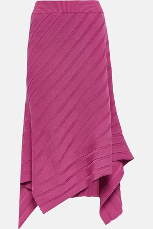 Stella McCartney Asymmetric rib-knit midi skirt